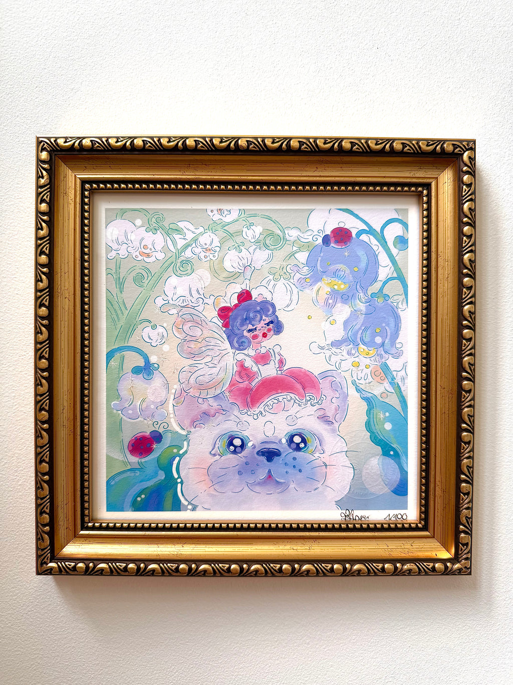 Lily of the Valley — Fine Art Print | Signed Giclée with Hand-Painted Glitter Detail