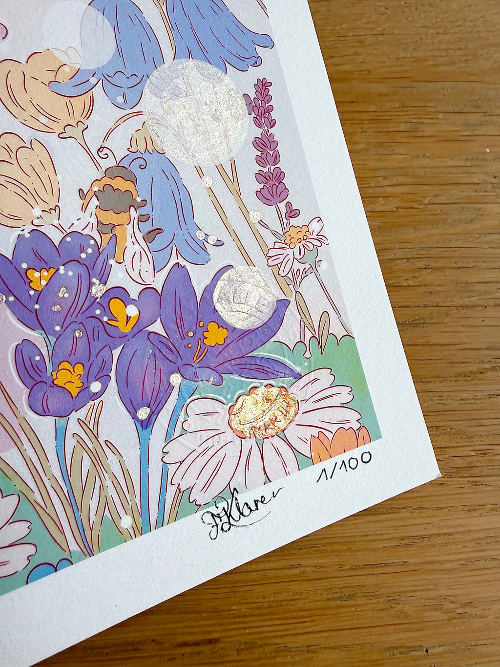 Flower Meadow — Fine Art Print | Signed Giclée with Hand-Painted Glitter Detail