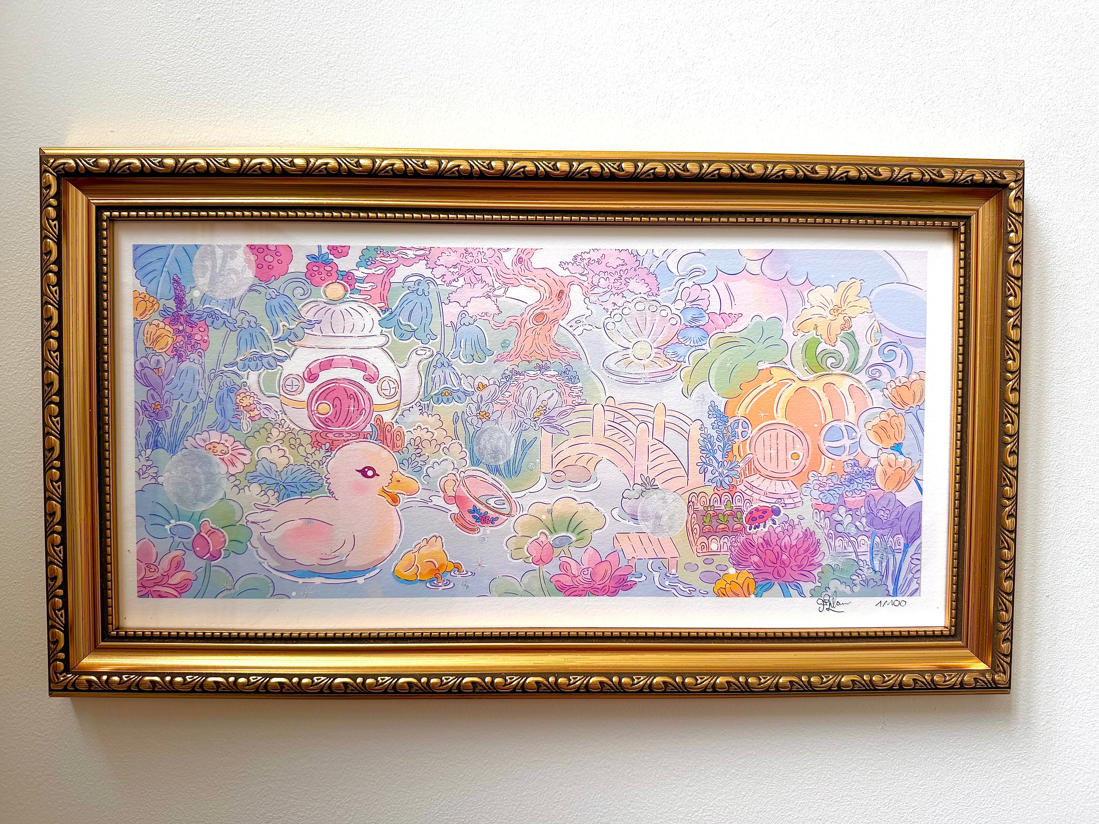 Fairy Valley Map — Fine Art Print | Signed Giclée with Hand-Painted Glitter Detail