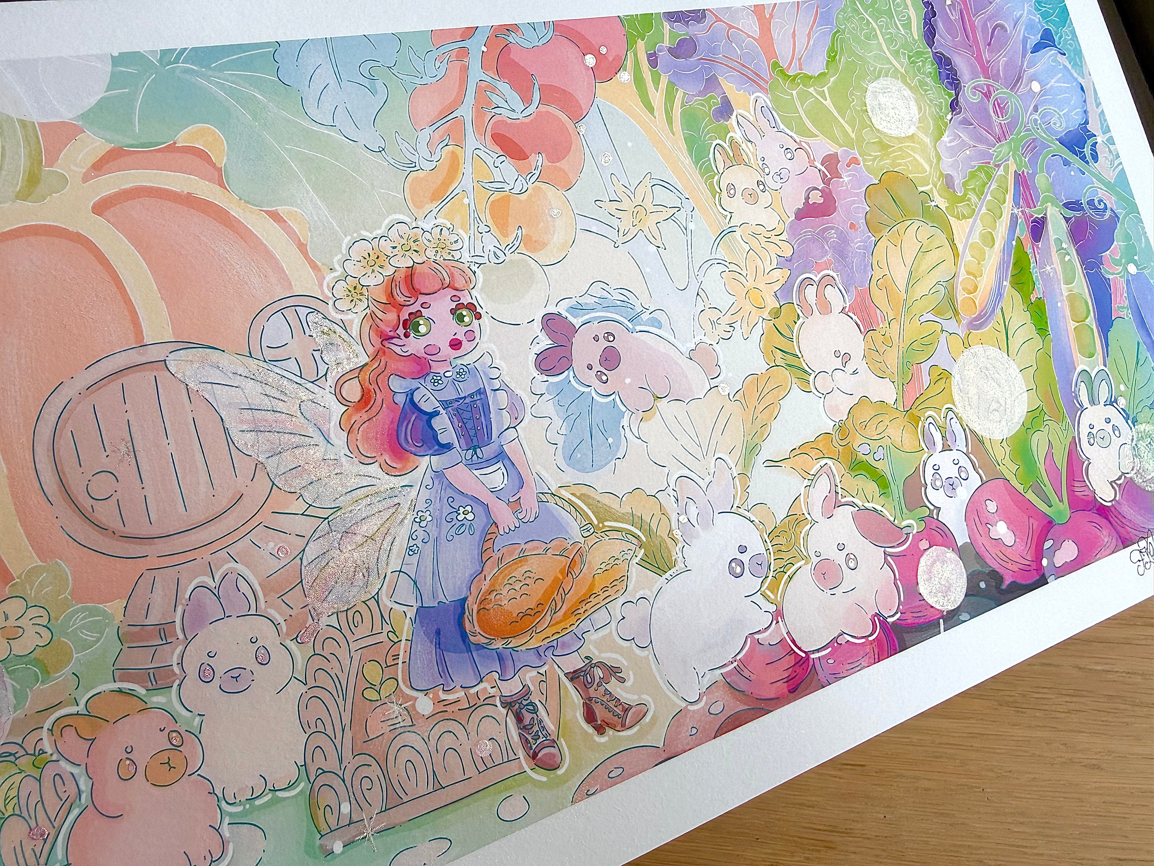 The Pumpkin House — Fine Art Print | Signed Giclée with Hand-Painted Glitter Detail