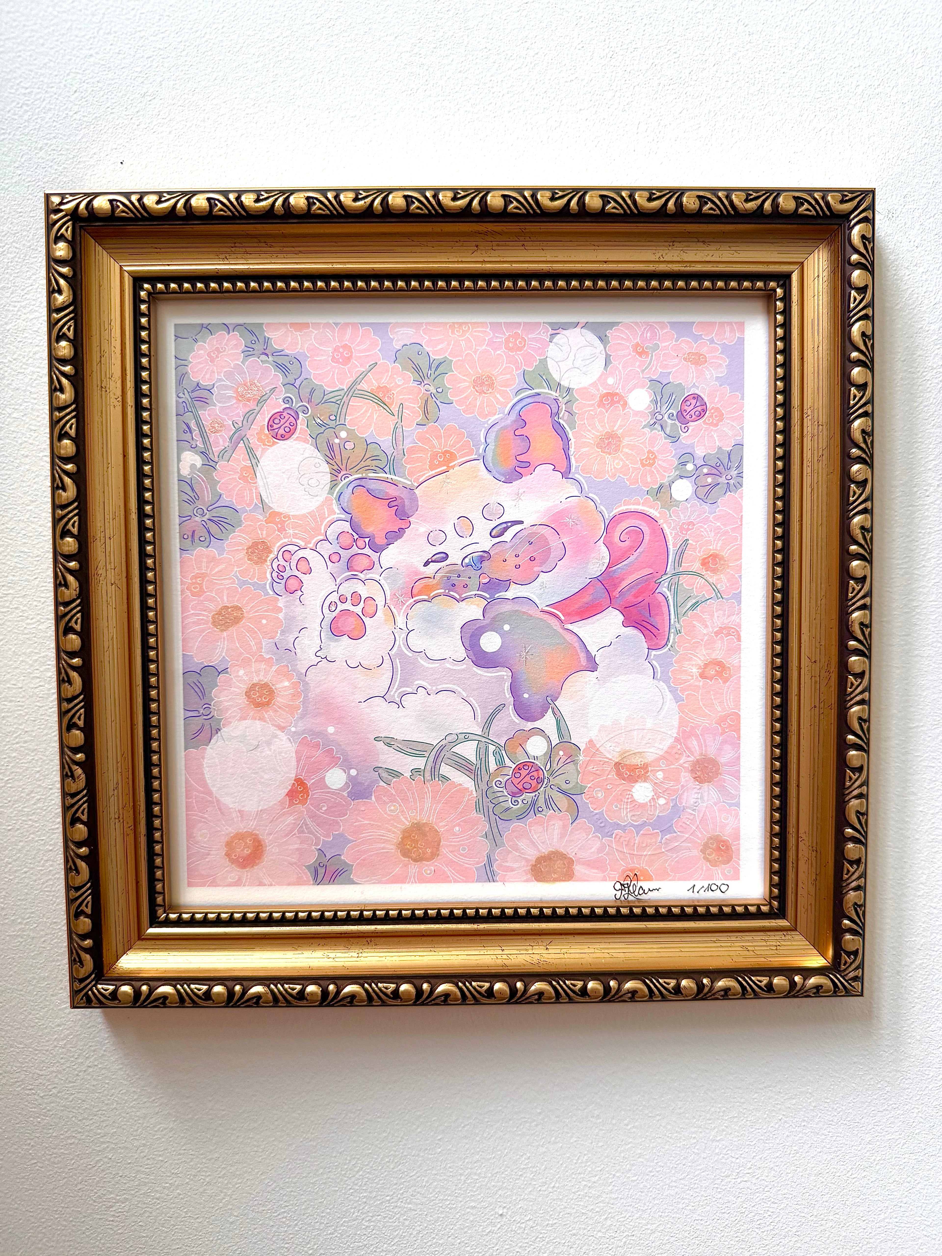 Mimi's Nap — Fine Art Print | Signed Giclée with Hand-Painted Glitter Detail