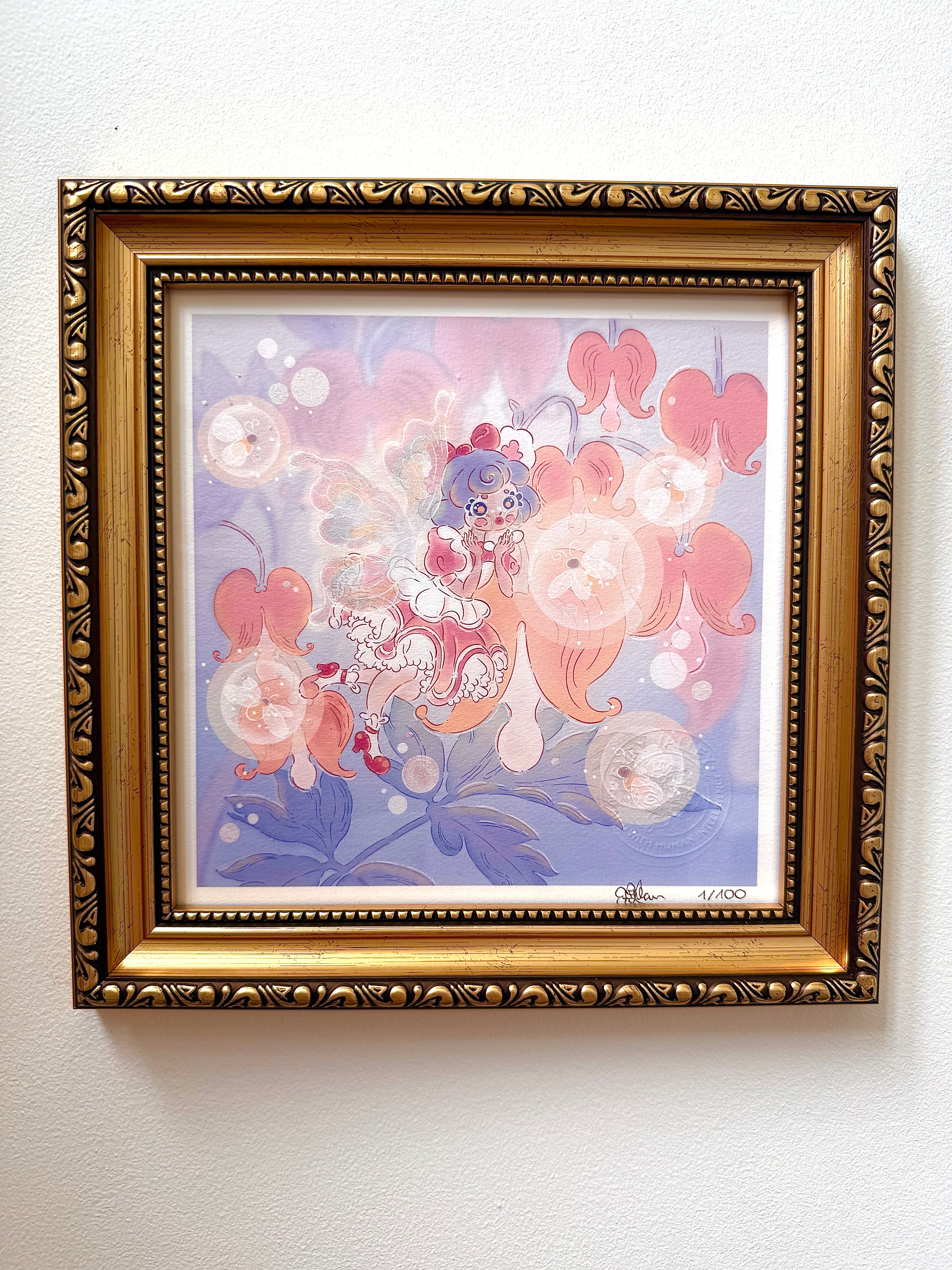 Dancing Fireflies — Fine Art Print | Signed Giclée with Hand-Painted Glitter Detail