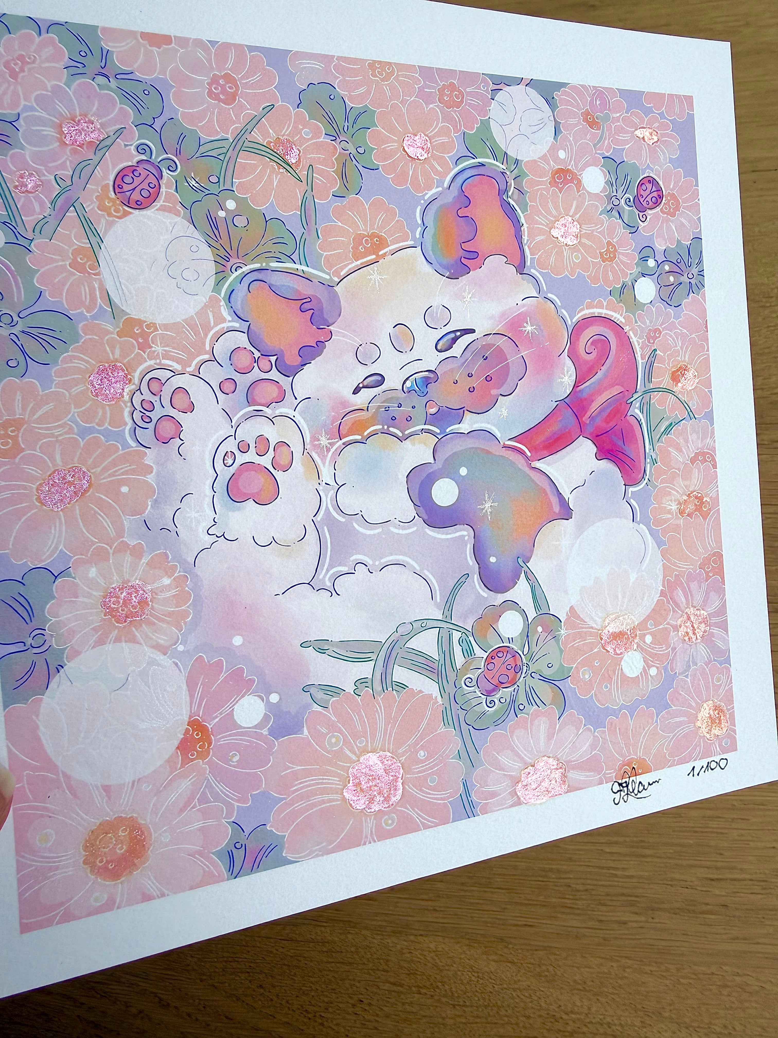 Mimi's Nap — Fine Art Print | Signed Giclée with Hand-Painted Glitter Detail