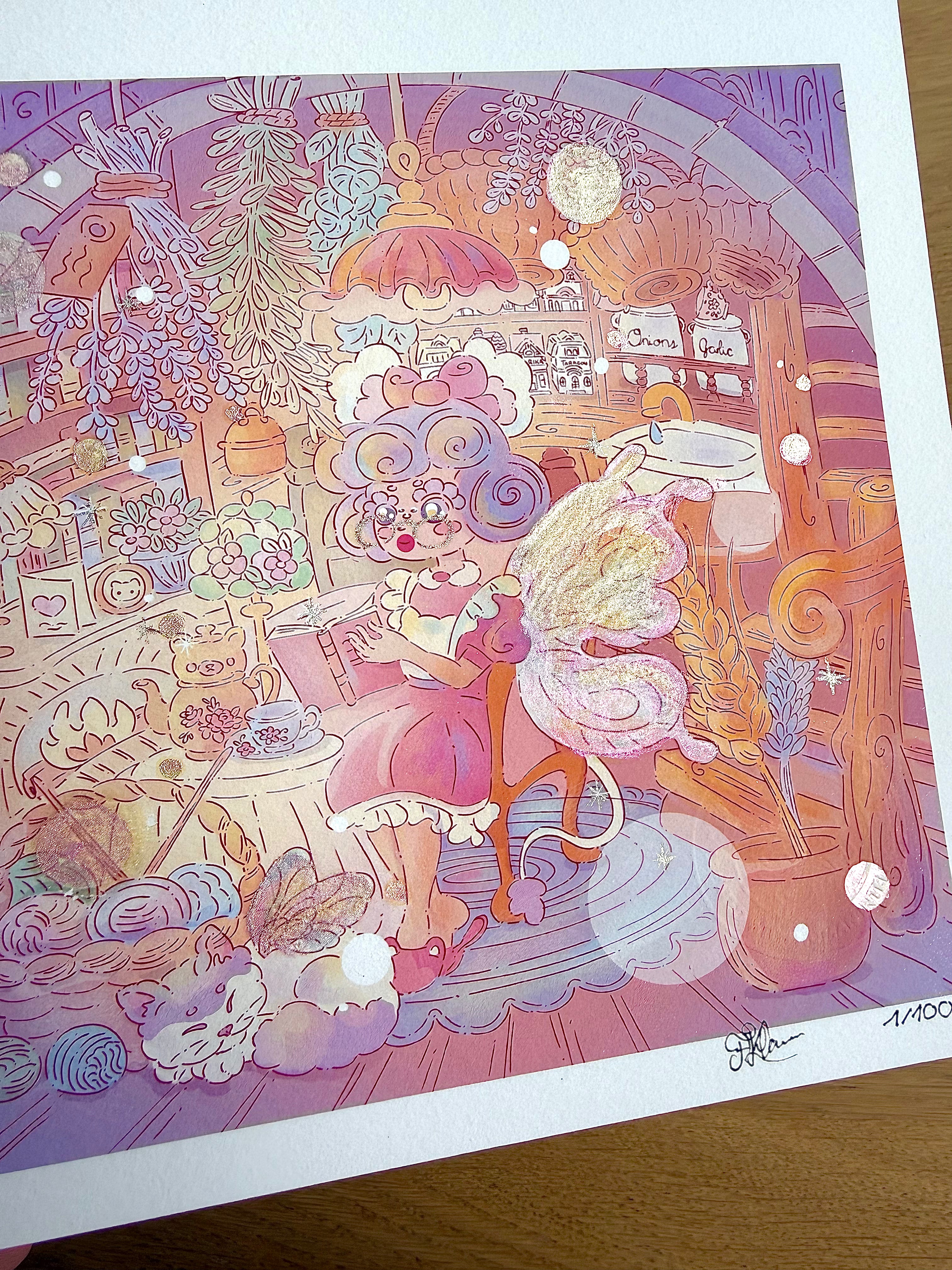 Inside the Teapot House — Fine Art Print | Signed Giclée with Hand-Painted Glitter Detail